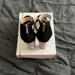 Black Rhinestone Heels